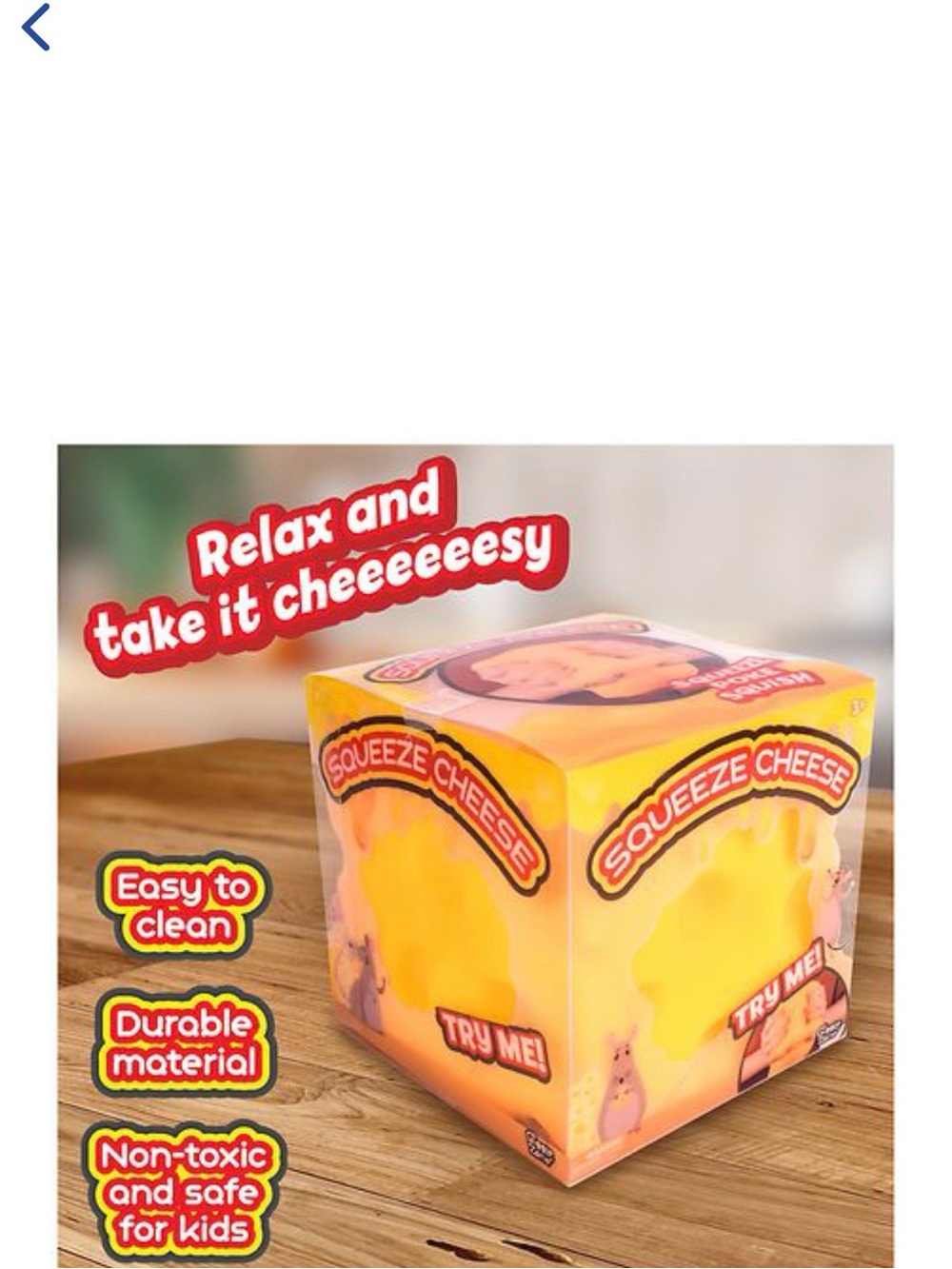 Squeeze Cheese Sensory Toy - Bright Yellow